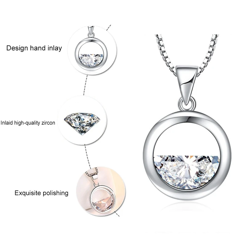 Циркон Кристалл Кулон Колье-чокер Лейка круглая подвеска украшения с простым