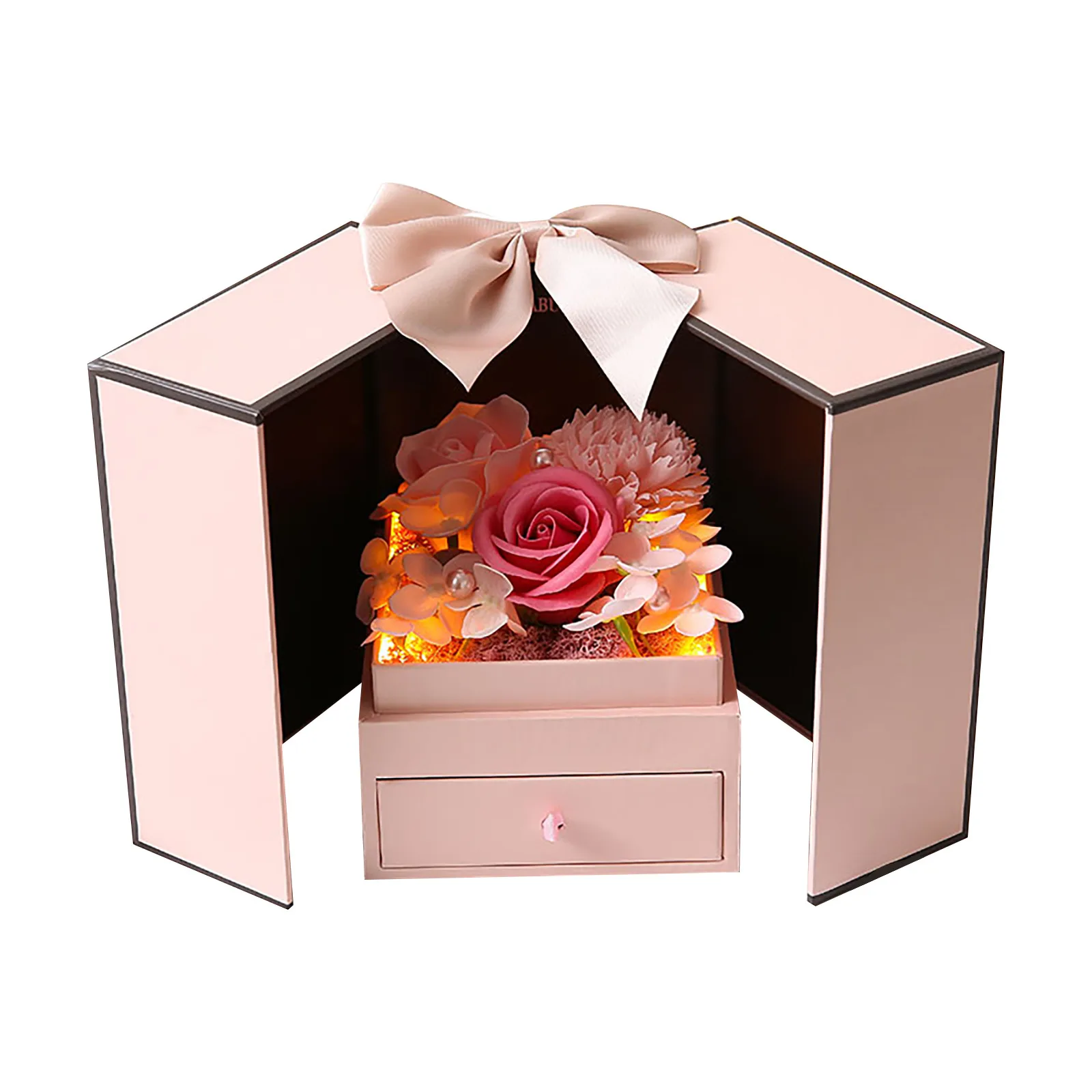 

Soap Rose Flower Gift Box Bouquet Jewelry Gift Box Valentine's Day DIY Gift Box Bath Body Soap Flower Packing Set Decor #40