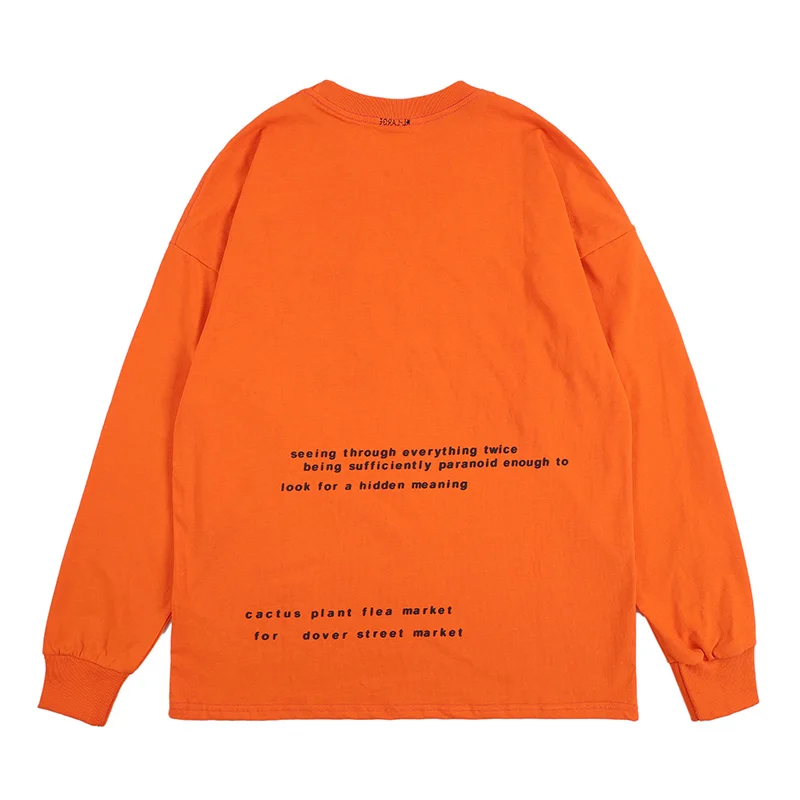 

Kanye West Smliey Letter Print O Neck T Shirt Long Sleeve Men and Women Loose Casual Hip Hop Tshirts Harajuku Oversize Top Tees