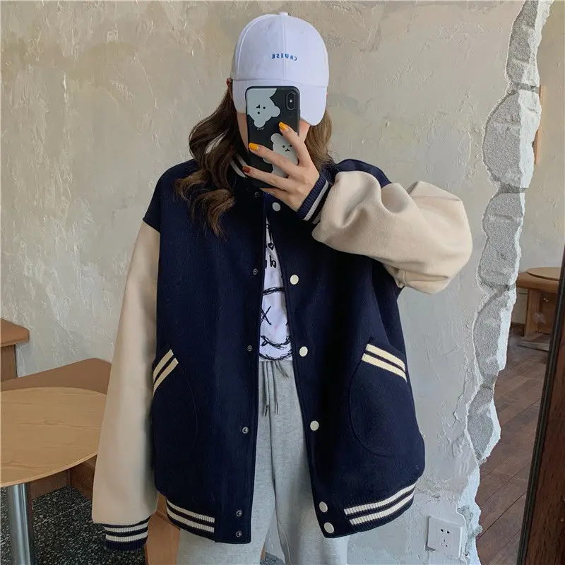 

Jacket Bomber Women Girls Corduroy New Coat Baseball Uniform Clothes Female Ladies Harajuku Streetwear Loose Casual Outerwear