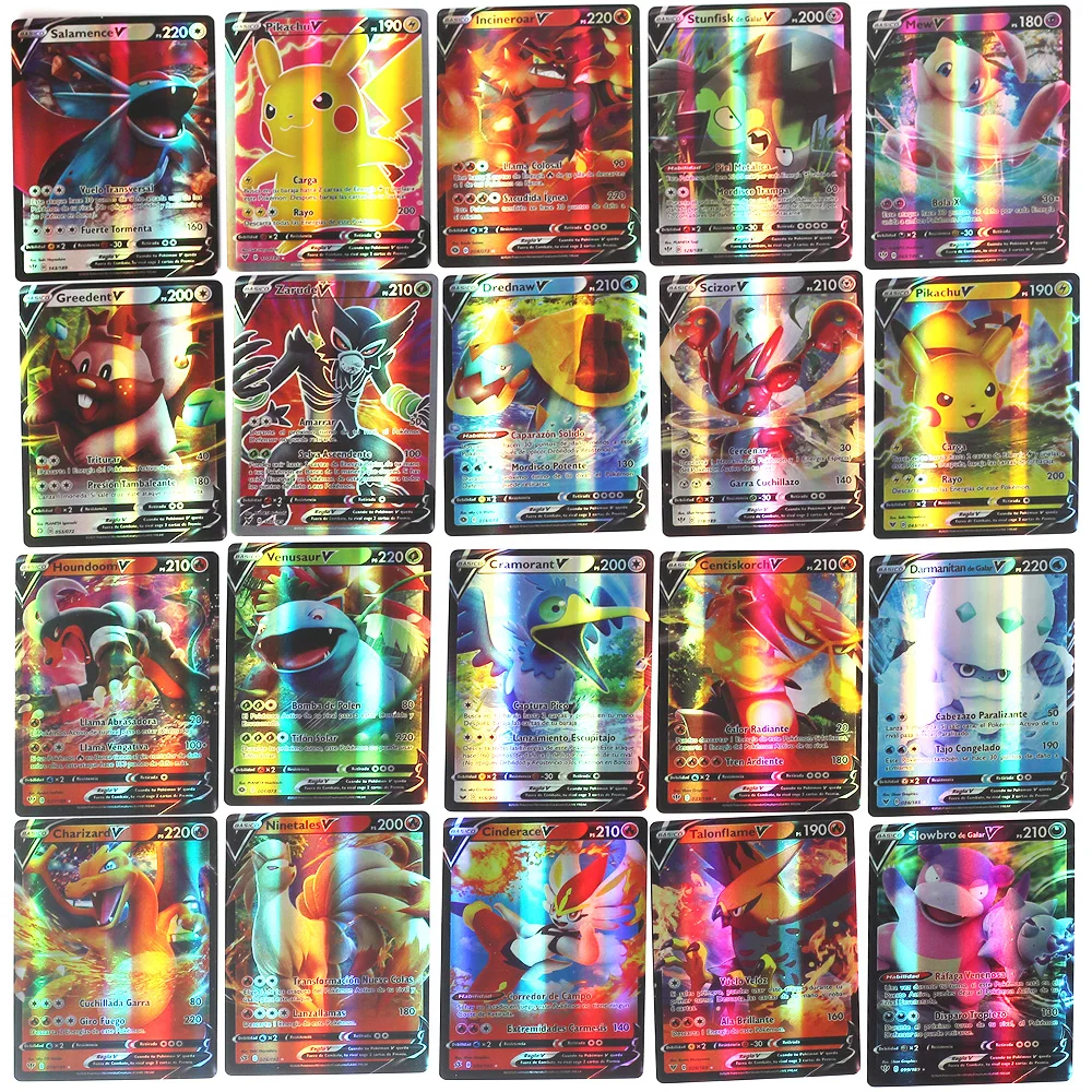 New Pokemon Cards in Spanish TAG TEAM GX VMAX Trainer Energy Holographic Playing Game Castellano Español Children Toy | Игрушки и хобби
