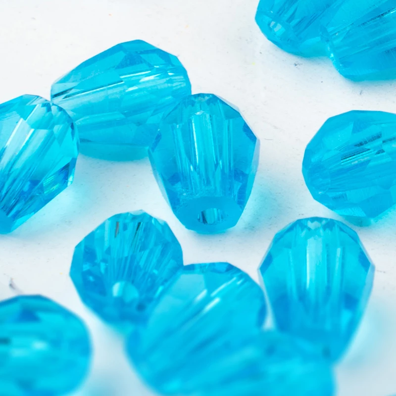 Blue crystal glass beads 45pcs 6x8mm teardrop shape loose for jewelry making DIY materials | Украшения и аксессуары