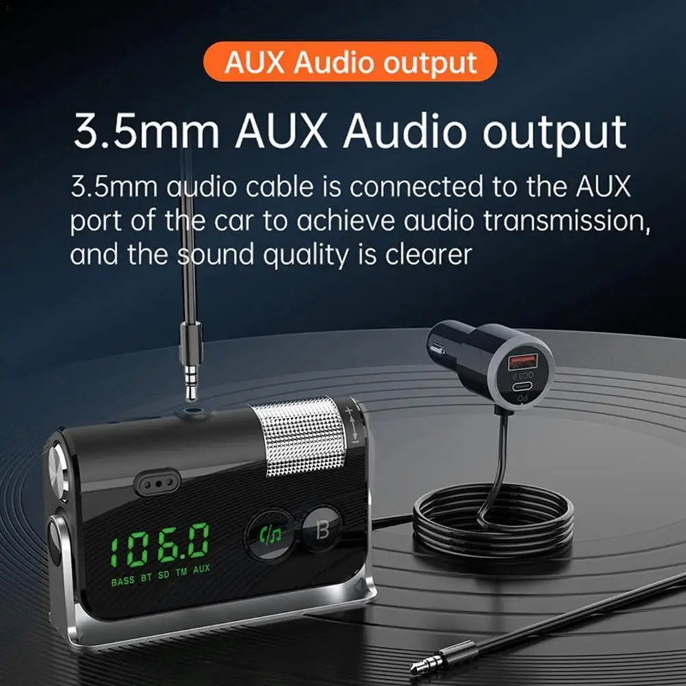 

Универсальный автомобильный fm-трансмиттер PD18W/QC3.0 с MP3-плеером и двумя микрофонами
