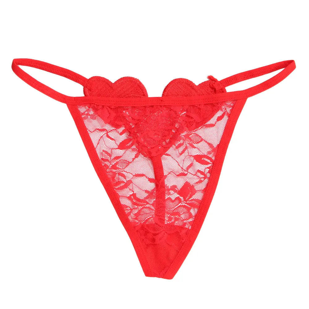 Женские кружевные трусики-стринги с заниженной талией и V-образным вырезом |