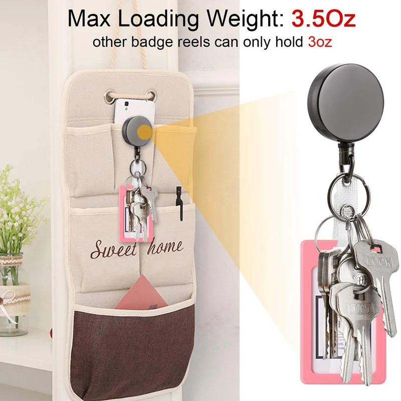 2 упак. Мини сверхмощный выдвижной держатель Бейджа катушка металлический ID