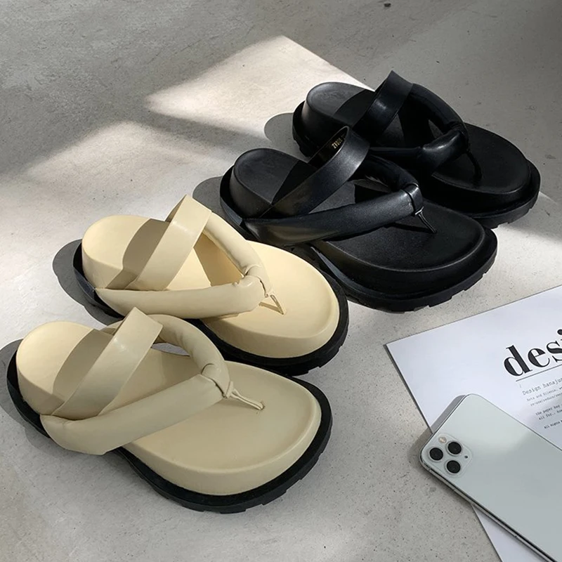 

Novel Special Women Slippers Personality Thick Bottom Mature Sexy Summer Open-toe Sandals 2021new Casual Flip Flops Women Shoes