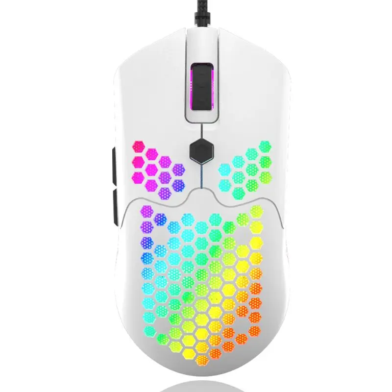 

M5 Hollow-out Honeycomb Shell Gaming Mouse Colorful RGB Backlit Light Wired Mice Drop shipping