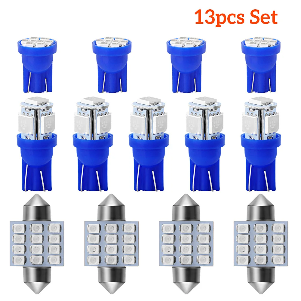 

13 шт. супер яркий Canbus Error Free T10 5SMD 8SMD 31 мм 12SMD Автомобильный светодиодный светильник автомобиль лампа синий интерьер светодиодный светильник ...