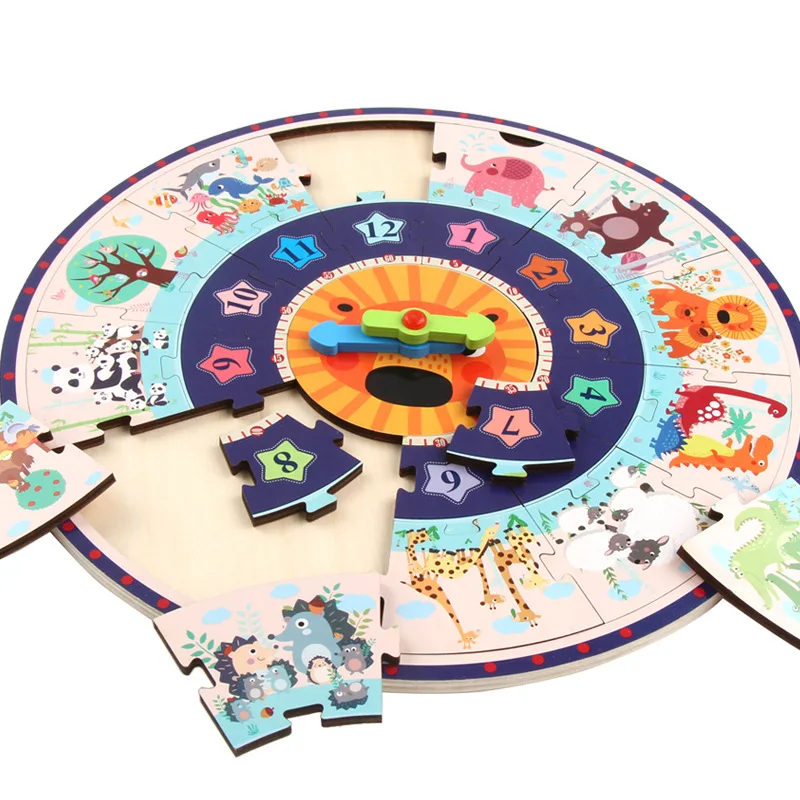 Деревянные часы игрушка kinder klok jam mathematique Монтессори деревянные игрушки доска для