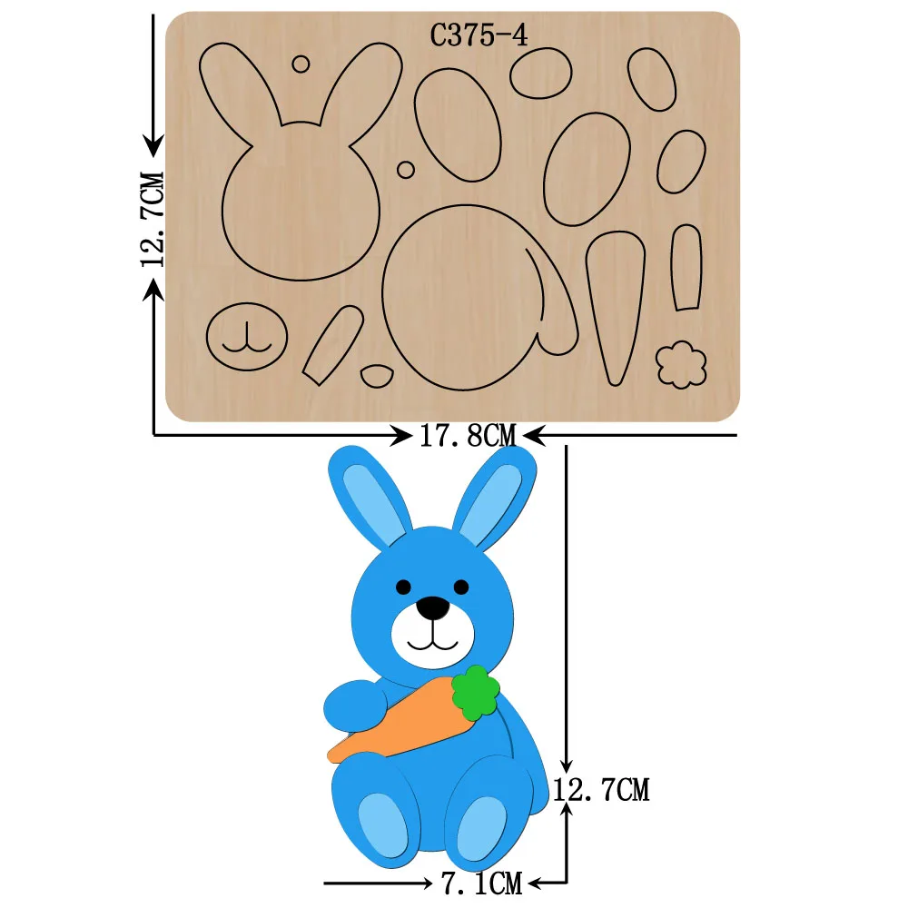 Новый кролик деревянные штампы скрапбукинга C-375-4 резки | Дом и сад
