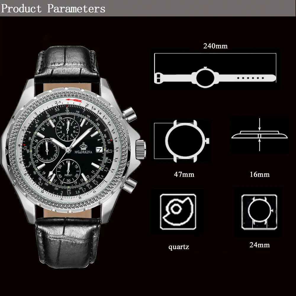 Новые роскошные Брендовые мужские часы в стиле Б спортивные кварцевые кожаные