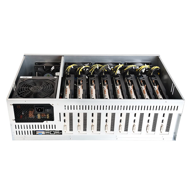

Комплект для майнинга Ready-To-Mine 8 GPU с материнской платой BTC 37 + PSU + 128G MSATA SSD + 4 Гб DDR3 RAM + на плате ЦП + чехол + вентилятор