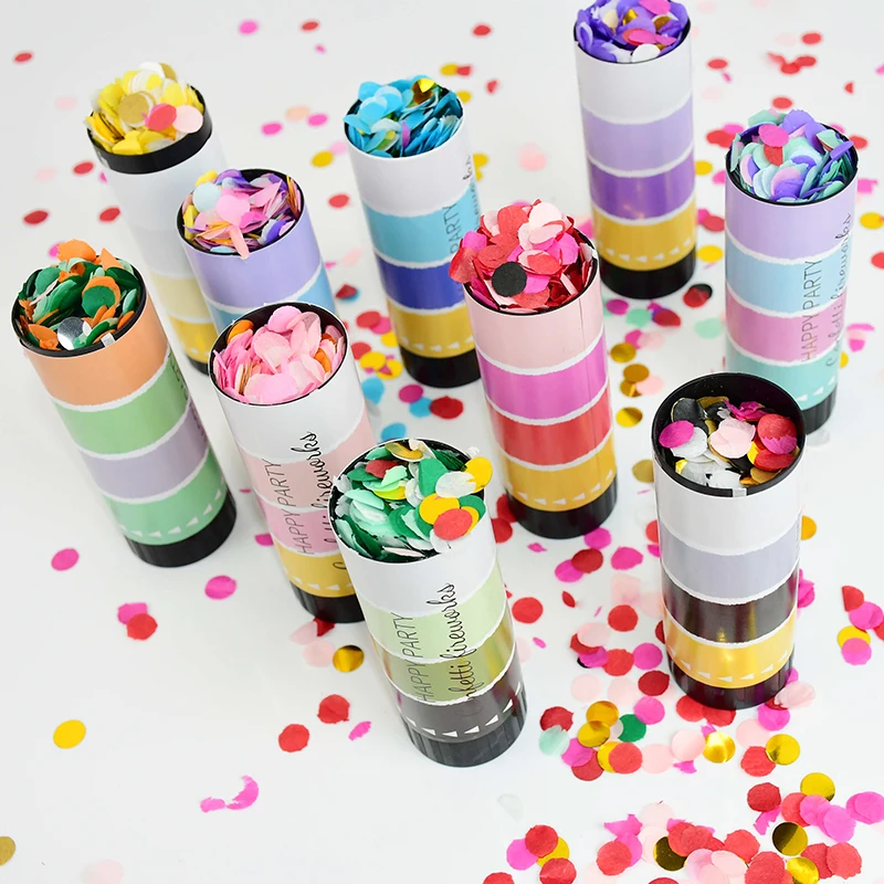 

1Pc Colorful Confetti Party Popper Cannons Handheld Spring Firecracker for Wedding Birthday Baby Shower Holiday Party Decoration