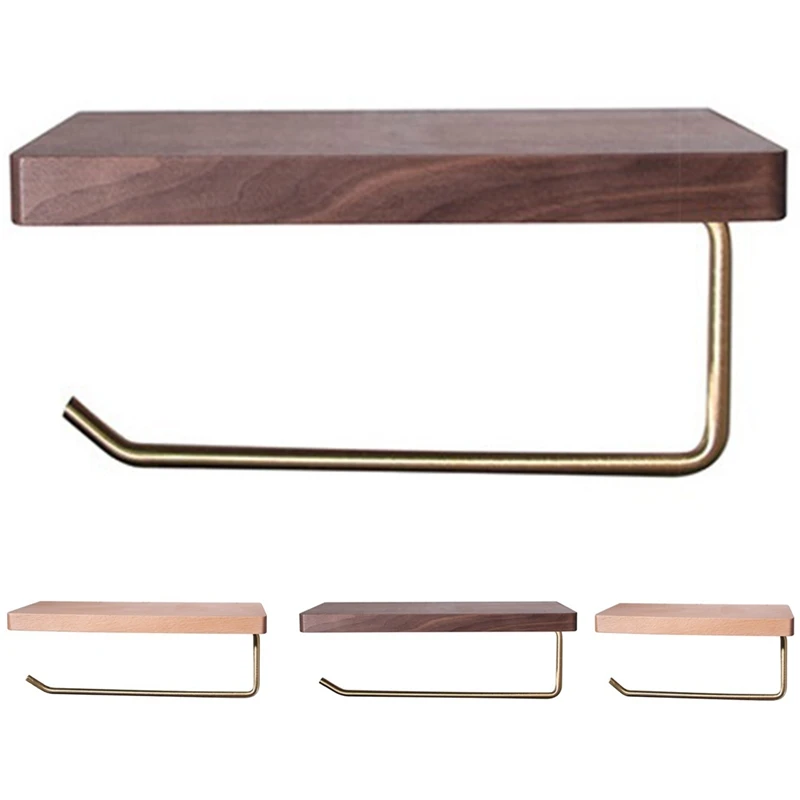 

Toilet Roll Holder Bathroom Shelf Tissue Hanging Wall Mounted Roll