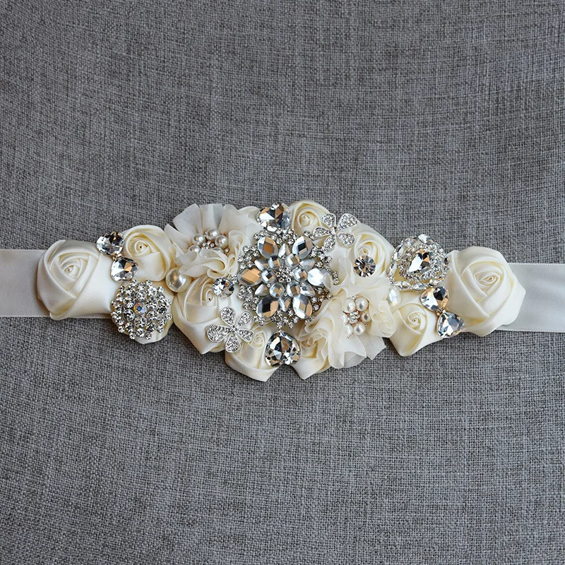 

BAZIIINGAAA Bridal Wedding Handmade Alloy Pearl Diamond Belt Wedding Dress Accessories Decoration Fashion High-end Personality