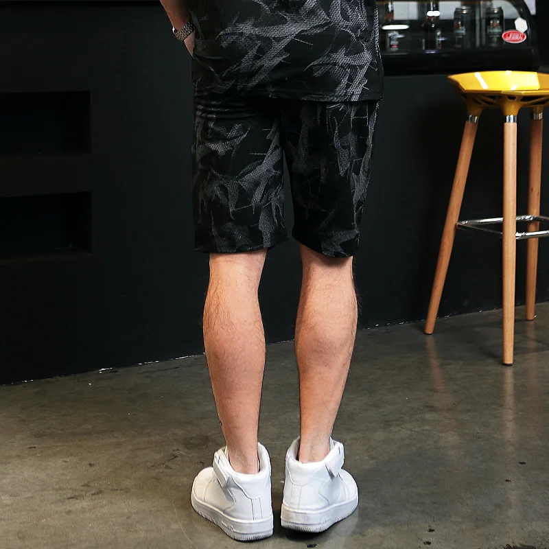 Шорты мужские для фитнеса повседневные эластичные Пляжные штаны с поясом