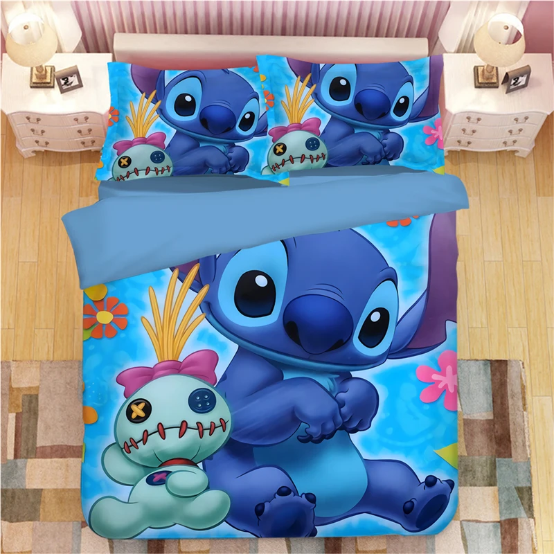 3D disney Home "Лило и Стич" набор постельных принадлежностей одеяло покрытие двойной спальни декор для детей мальчик девочка Королева Король Размер постельных принадлежностей набор