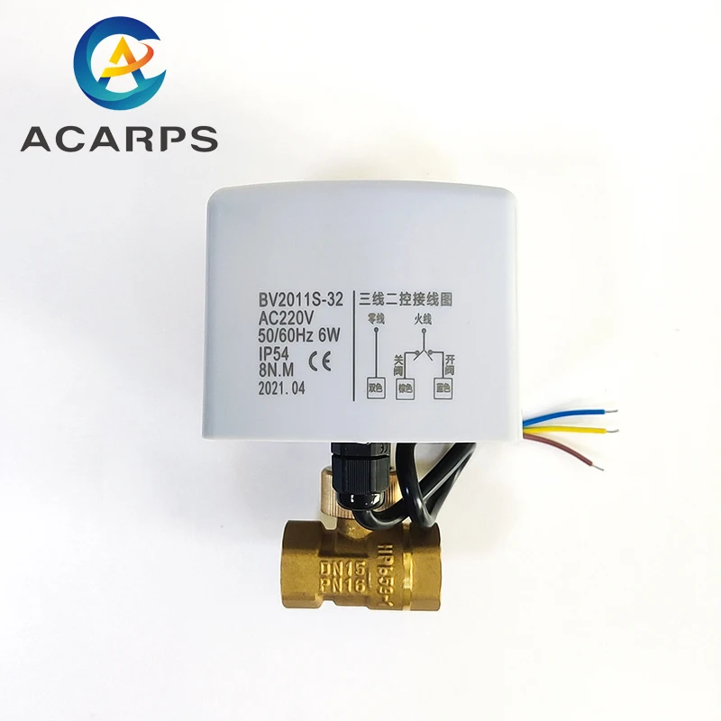 

1/2" 3/4" 1" 1-1/4" 1-1/2" 2" Brass Electric Ball Valve Three Wire System Two Control Two Way AC220V DC24V DC12V