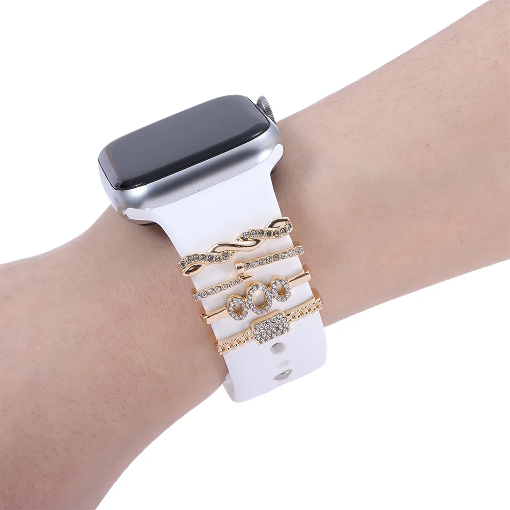 Металлические подвески декоративное кольцо для Apple Watch ремешок с алмазным