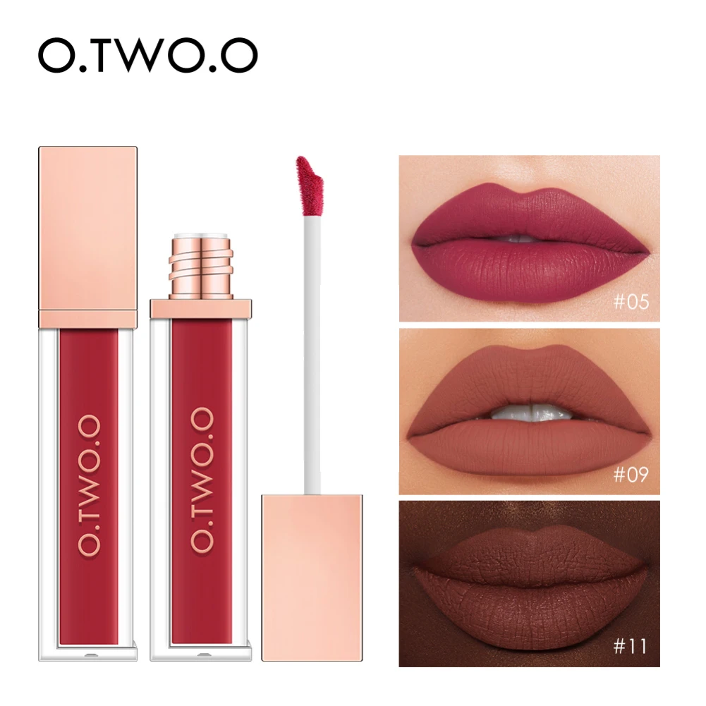 

O.TWO.O 1pcs Matte Liquid Lipstick Waterproof Lip Gloss Long Lasting Velvet Red Lip Tint Matte Lip Gloss Korean Cosmetics TSLM1