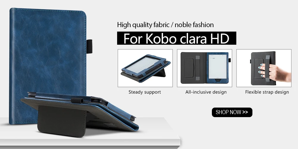 Тонкий чехол для нового Kobo Clara HD 6 дюймов электронная книга Smart Cover читалка оболочка кожи+ Защитная пленка+ стилус