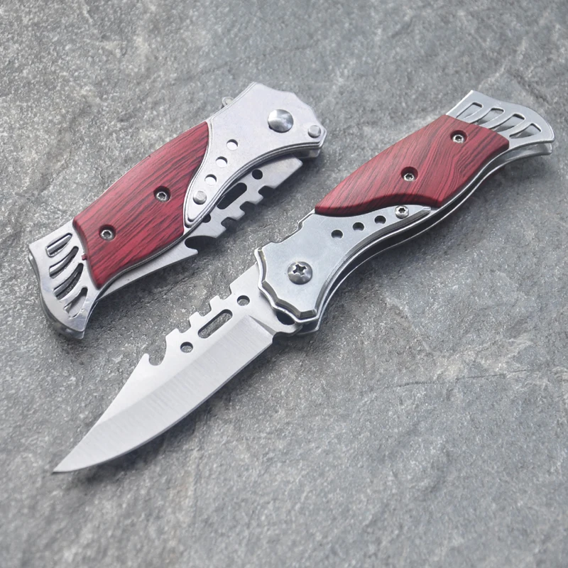 Нож из дамасской стали с складным лезвием нож для кемпинга 3CR5MOV лезвие деревянной