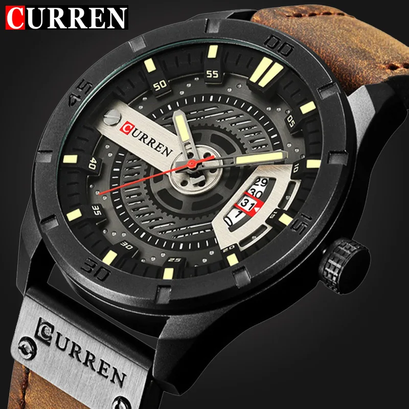 

Top luxury Brand Watch men Curren Leather strap Waterproof Wristwatch Sport Business Watches Gifts For Men Relogio Masculino#4