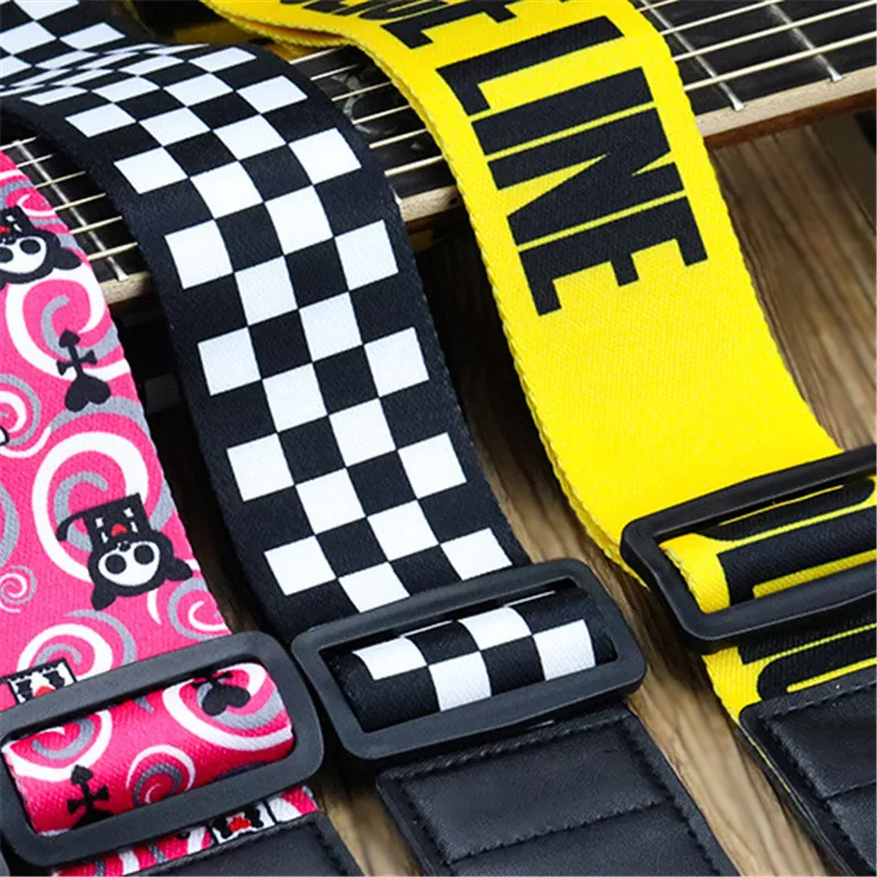 einstellbare gitarre strap gelb elektrische bass strap pu leder ende strap gürtel musical instruments gitarre zubehör free global shipping