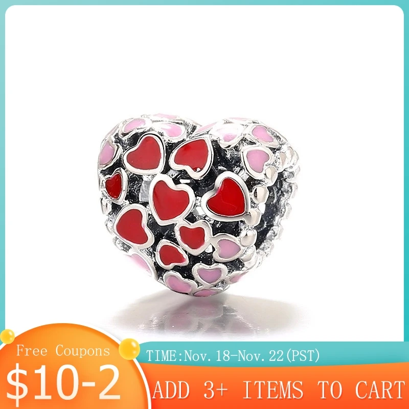 Аутентичные 925 стерлингового серебра с милой фруктовой бусины Подвески Fit