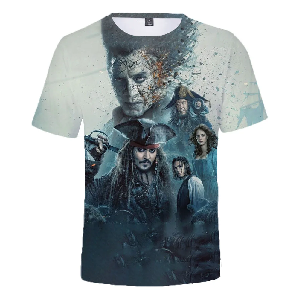 Мужская футболка с коротким рукавом 3D-принтом Пираты Карибского моря для