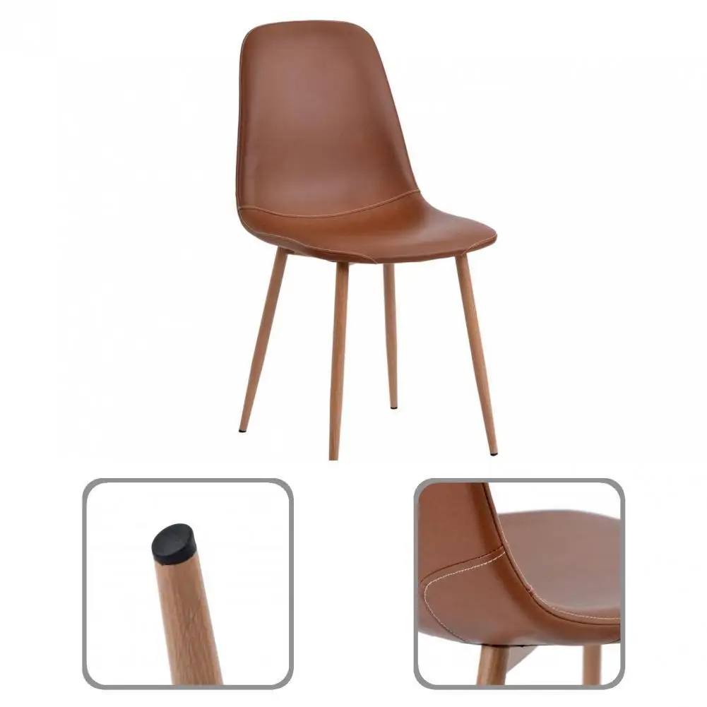 

Faux Leather 4Pcs Great Coffee Shop Lounge Chairs Lightweight Coffee Chairs Long Lasting for Dorm