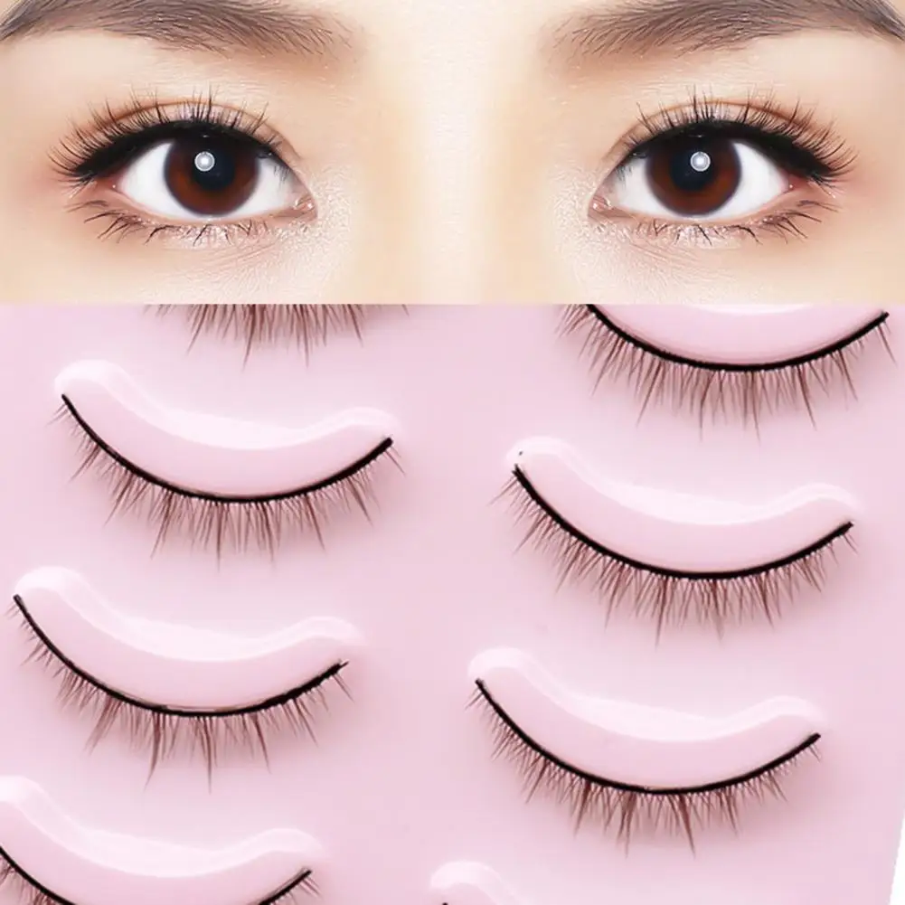 5 Pairs False Eyelash 3D Effect Extension Short Handmade Stems Makeup Natural Thick Soft Lashes for Girl