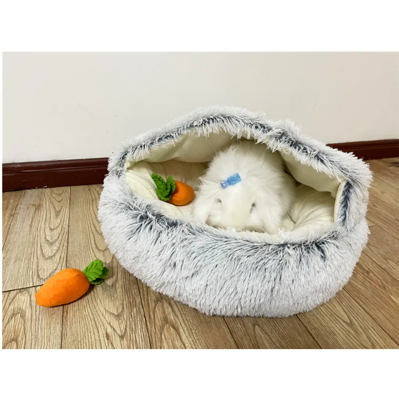 Круглый мягкий теплый плюшевый коврик для кошек подстилка сна кровать