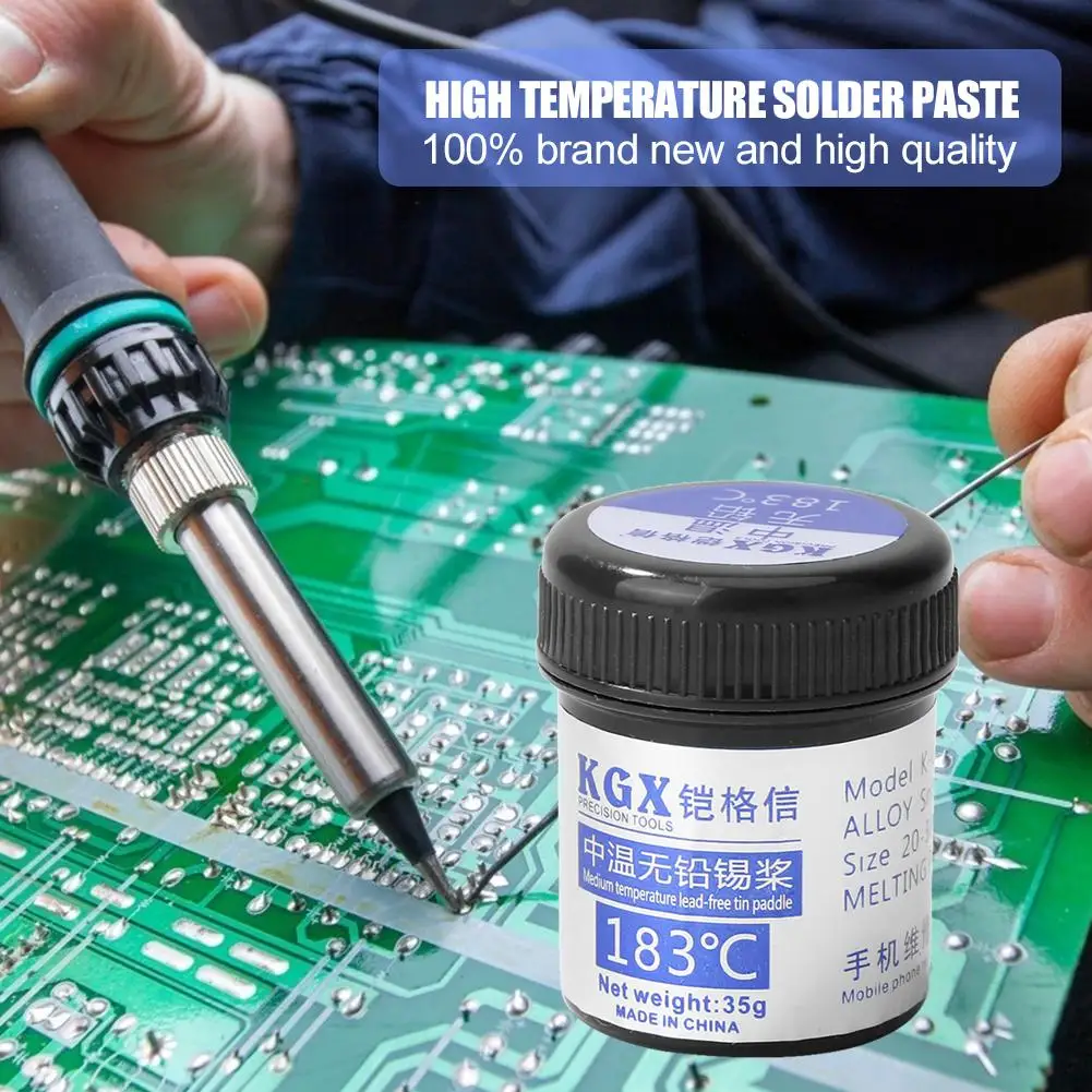 

Lead-Free Soldering Paste Flux Paste for High Temperature Computer Phone BGA IC Chips Reballing Maintenance Repair Tool