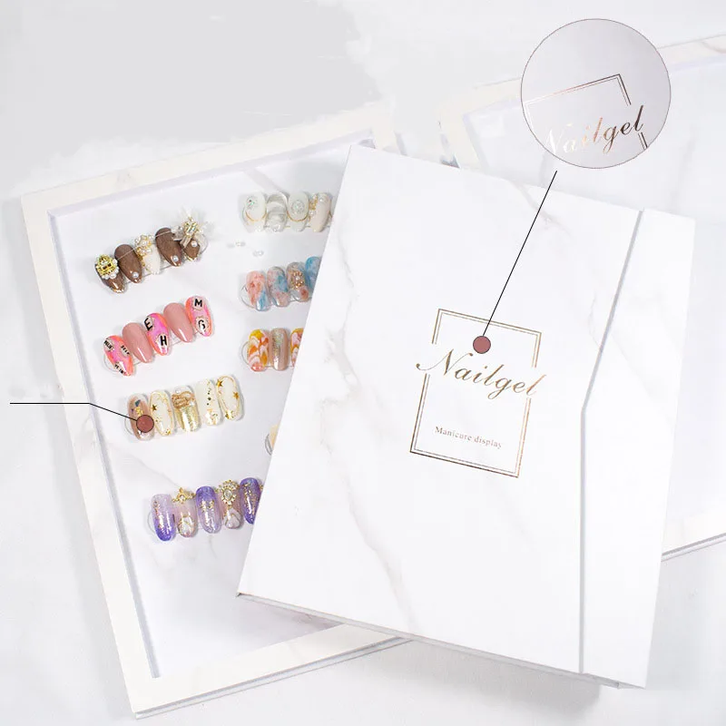 Магнитом внутри ногтей Дисплей книга с советами картона Гель лак диаграммы