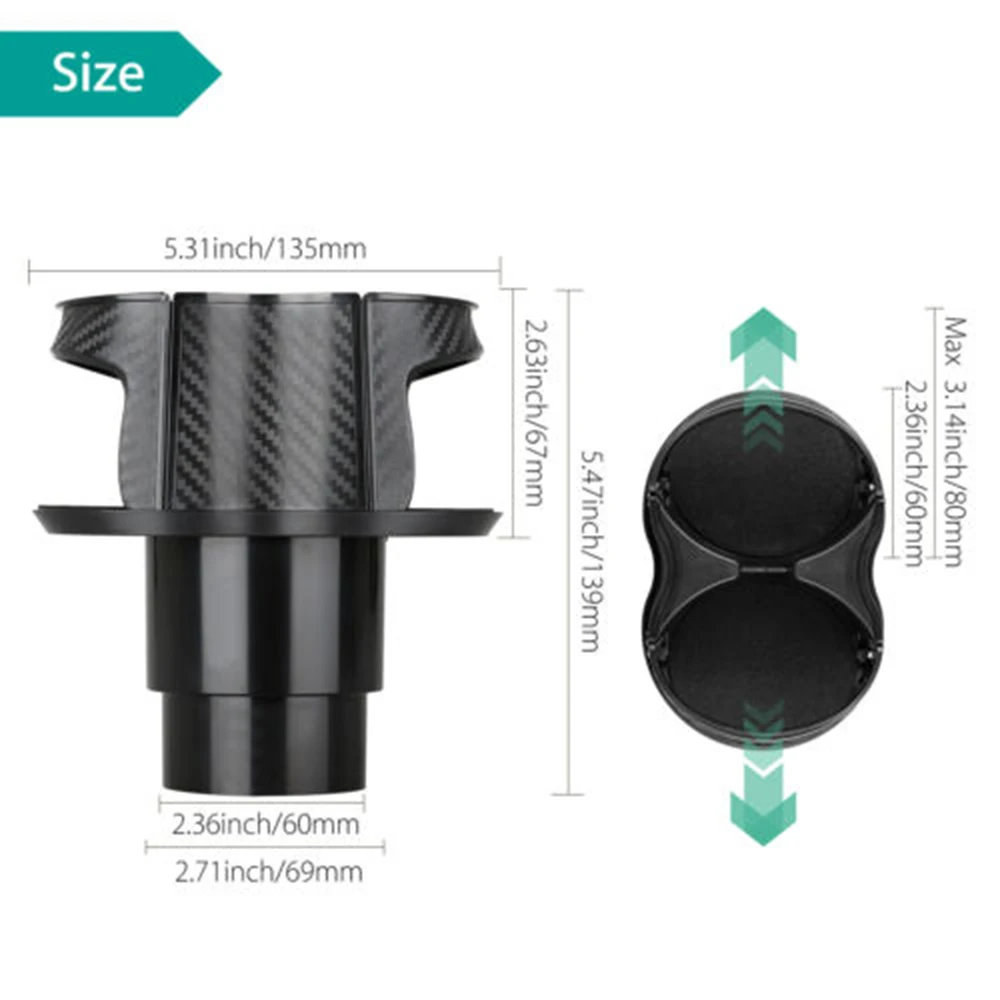 

Portable Large Capacity Detachable Carbon Fibre Vehicle-Mounted Two-In-One Cup Holder With Anti-Slip Sponge Mat car accessories