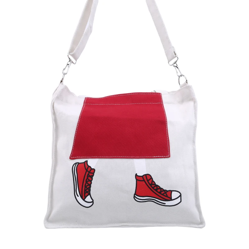 

Fashion Women Canvas Bags Handbags Cartoon Printing Students School Messenger Bag Summer Female Simple Shoulder Bags