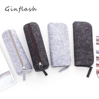 ginflash simple felt pencil bag fabric pencil case box school supplies office supplies pouch stationery storage zipper