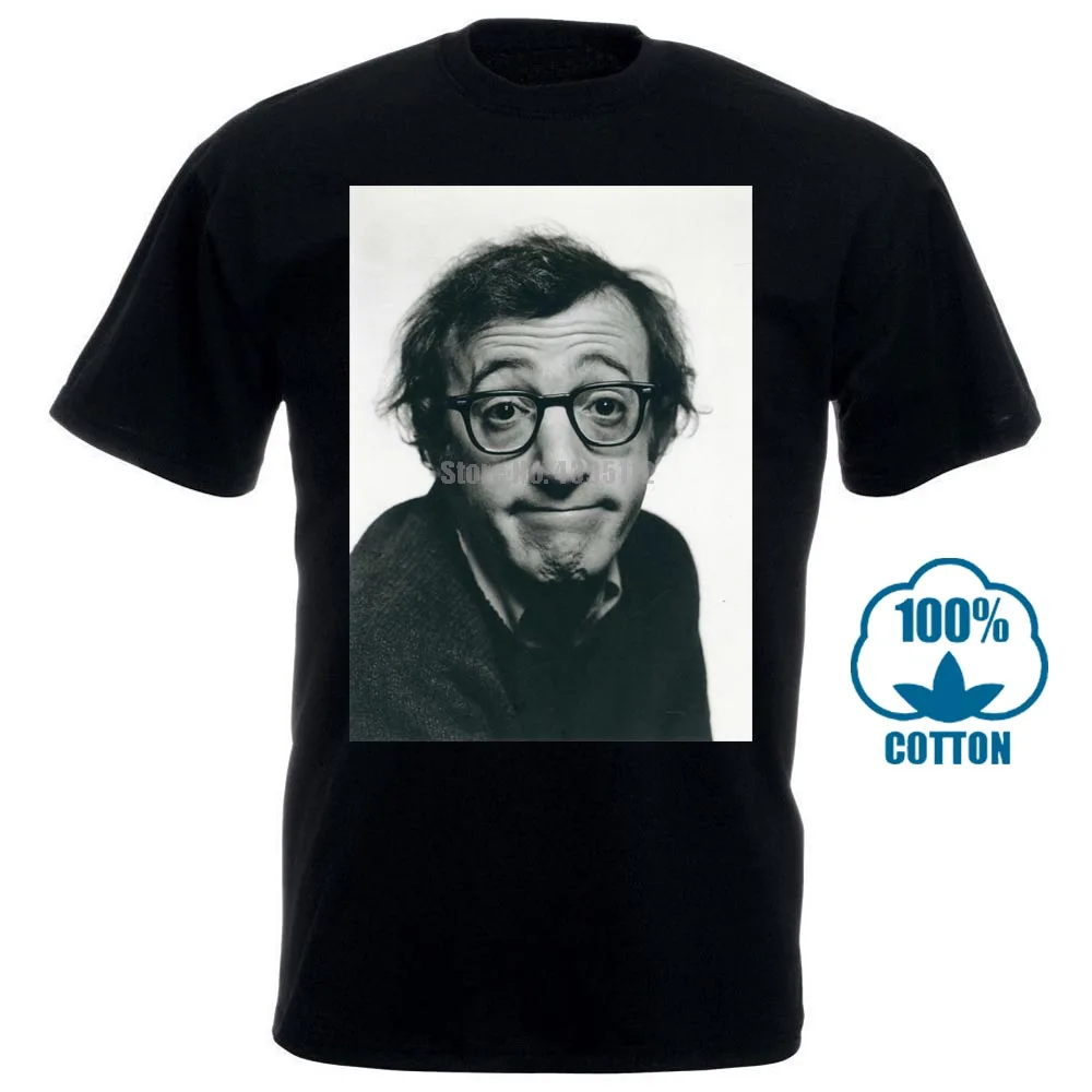 Женская футболка белая женская &quotFace Woody Allen Face&quot Подарок Идея дорога к счастье