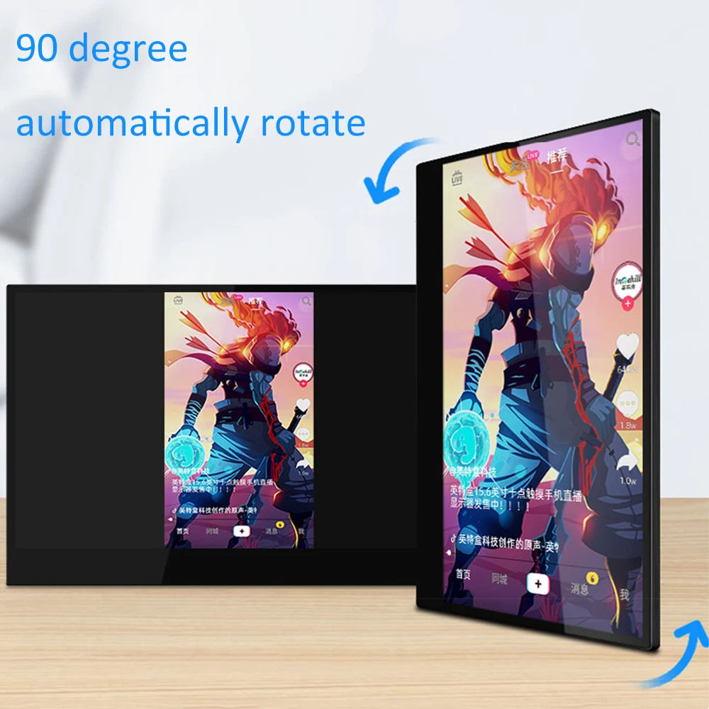 Монитор с автоповоротом и высосветильник кой 15 6 дюйма 4K|Мониторы| |