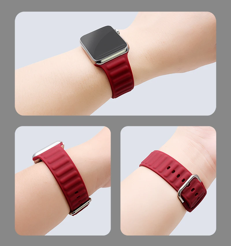 Ремешок силиконовый для Apple Watch Band 45 мм 40 41 38 гелевый волнистый браслет SE Series 6 |