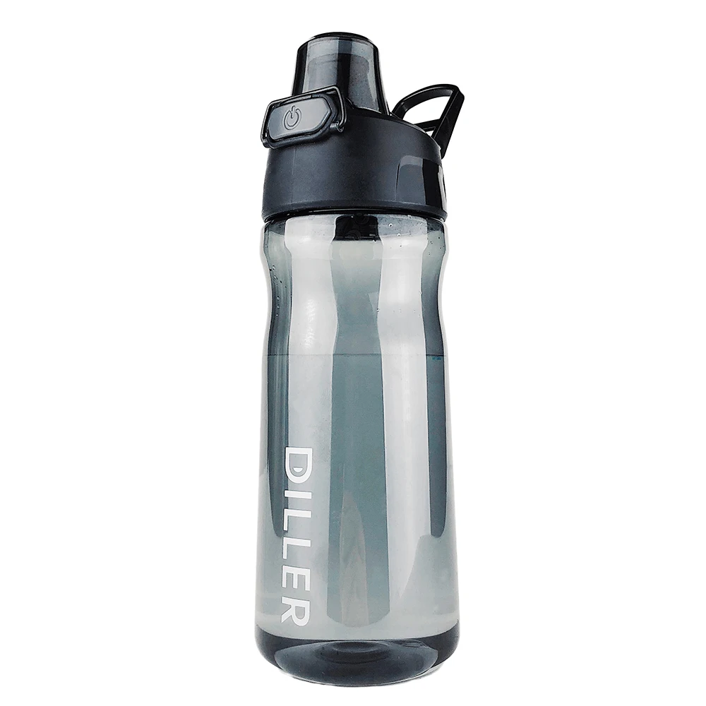 

DILLER Water Bottle Popular Gray Men Outdoor Sport Travel My Drink Bottle Portable Leakproof Plastic Milk fruit gym Bottles