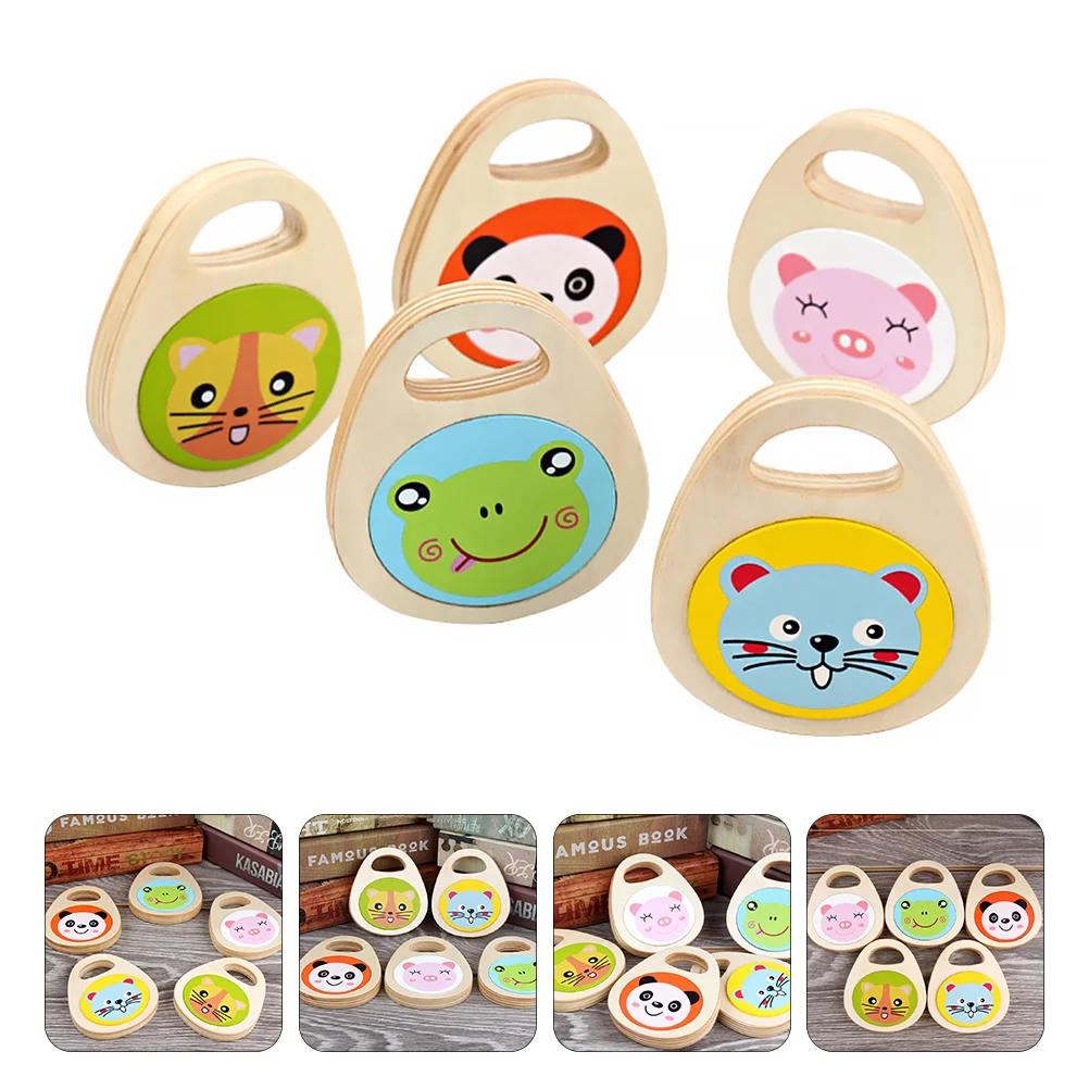 

5Pcs Children Sand Hammer Creative Wooden Toys Early Educational Toys