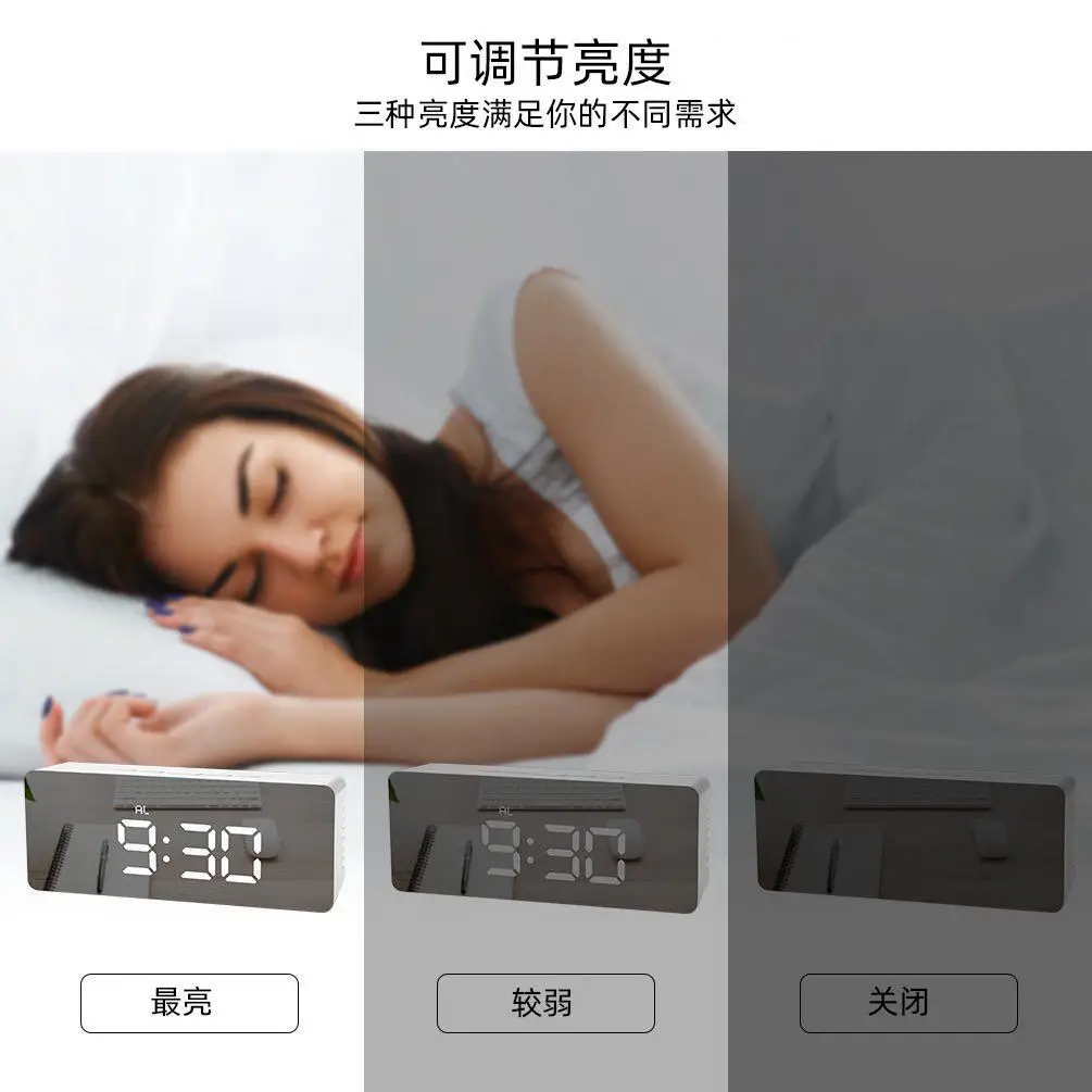 Светодиодный будильник часы для стола с голосовым управлением цифровой