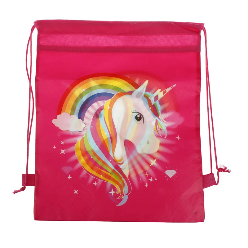 

1Pcs Fashion Cartoon Theme Unicorn String Bags Kids Back Bags 35*28cm Unicorn Drawstring Bag