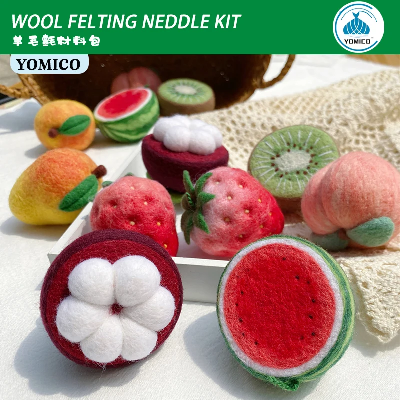Non-Finished YOMICO Fruit DIY Custom Handmade Needle Kit Wool Felting Toy Doll Material Accessory Decor Gift | Дом и сад