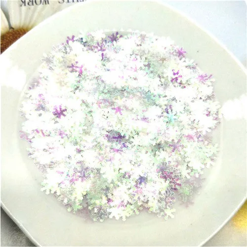 Transpare color 10g Ультра-тонкий 5 мм Снежинка блестки сверкающая 3D блестка для ногтей Paillette Eo-Friendly PET свободные блестки для украшения ногтей 10 г - Цвет: Transpare color 10g