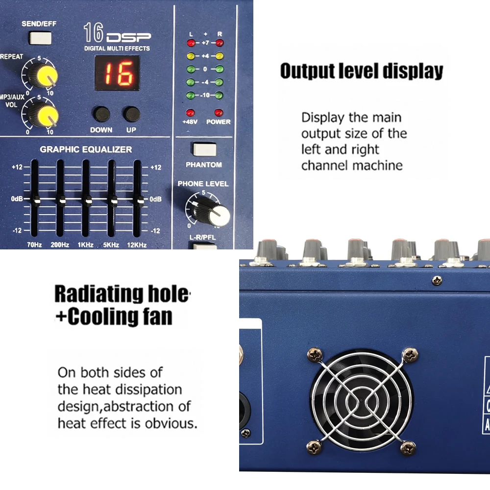 8-канальный цифровой аудио микшер консоль караоке микрофон Звуковой микшерный