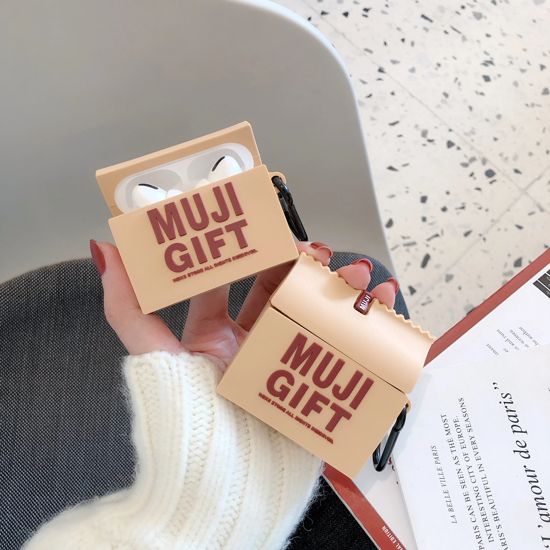 Для airpods pro 3 muji 3d усадочная сумка из силикона чехол для наушников с fio bluetooth