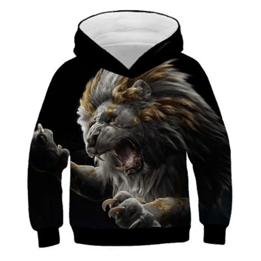 Boys Girls Harajuku Animal 3D Hoodies Children Lovely Tiger Cat Lion Galaxy Wolf Print Pullover Kids Hoody Sweatshirts Tops |